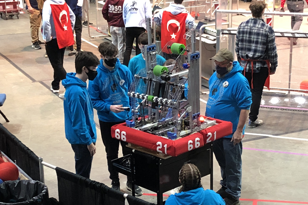 Chatham's robotics team at FIRST competition