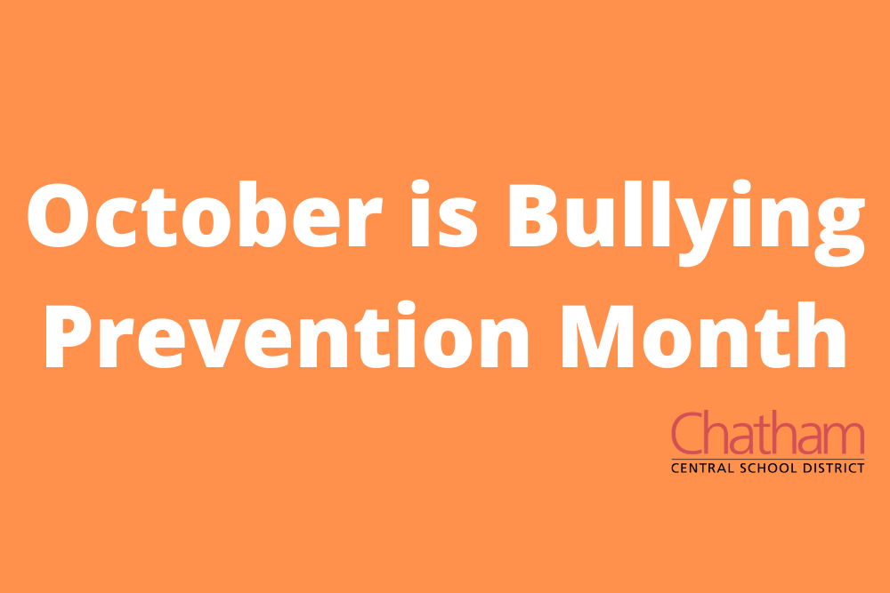 Orange block that says October is Bullying Prevention Month