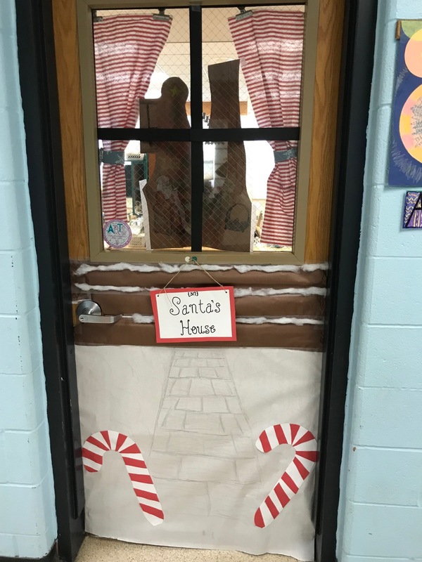 Door decorated as log canbin