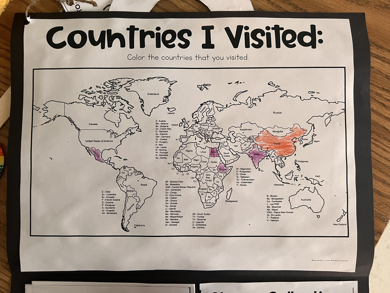 map with countries colored in 