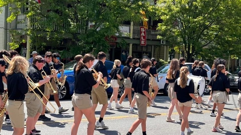 cms marching band on Main St. 